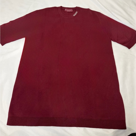 Silk cotton T-shirt with Gucci intarsia - Picture 1 of 4